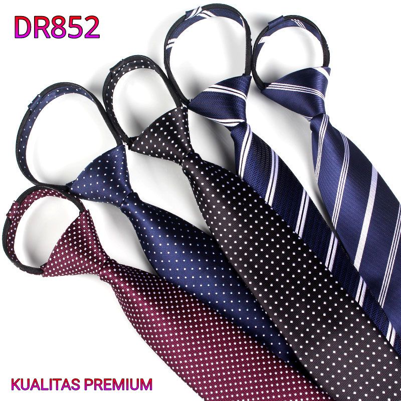 Dasi Resleting Pria DR852 Instant Langsung Jadi Lebar 8cm