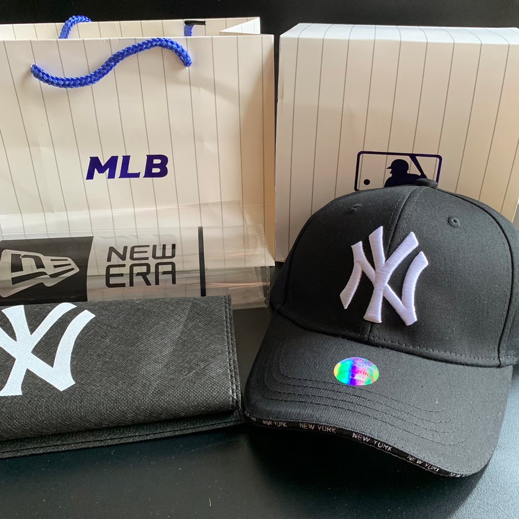 TOPI BASEBALL MLB NY MINIFONT WHITE LOGO ORIGINAL BLACK