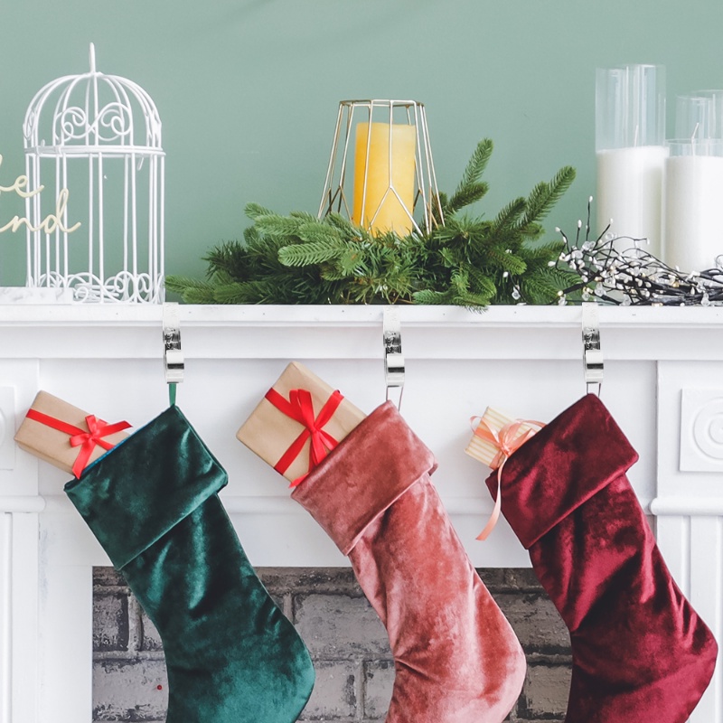 Rak Gantungan Dinding Multifungsi Bahan Logam Motif Bunga Untuk Dekorasi Natal