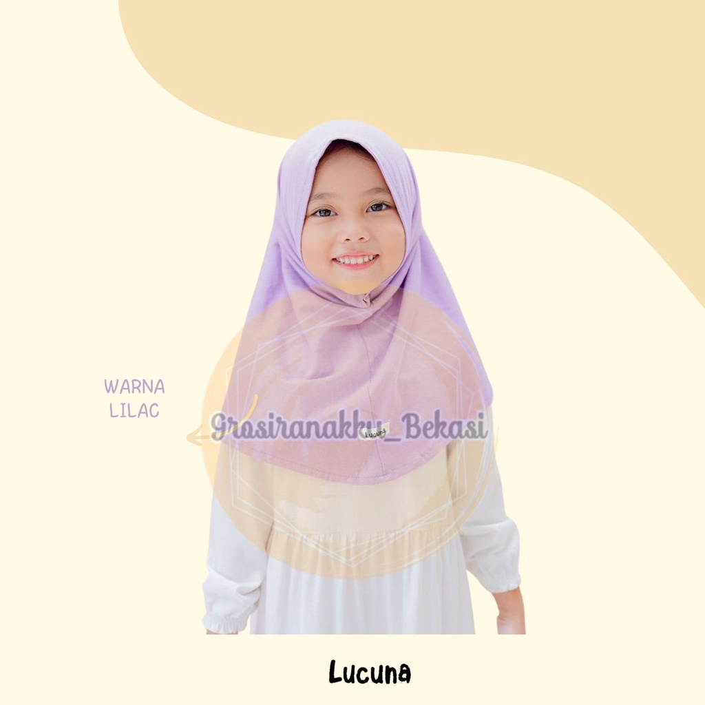 Hijab Anak Instan Zahra Junior Lucuna Warna Lilac Size 2-10 TH