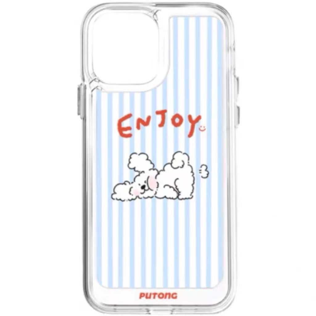 IPHONE Soft Case Anjing Lucu Kompatibel Untuk Iphone13 14 12 11 Pro 7 8 Plus X XR XS MAX Casing Ponsel Transparan Silikon TPU Shockproof Cover