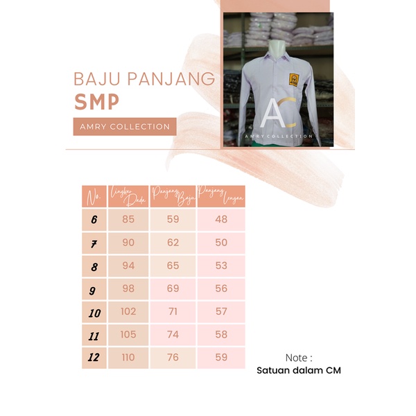 Baju Panjang SMP Kain Elements Seragam Sekolah