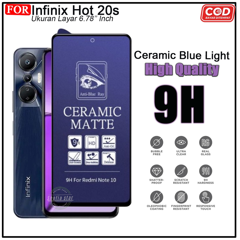 Promo Ceramic Privacy Matte Infinix Hot 20s Hot 30i Hot 20i Hot 20 4G Hot 20 5G Hot 20 Play Zero 20 5G Anti Spy Full Layar