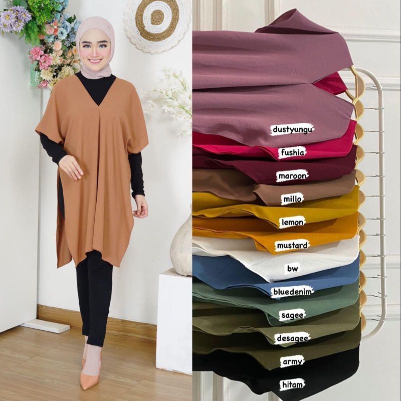 RAMADHAN SALE !!! LONG SQUARE NAGITA KAFTAN CRINKLE AIRFLOW