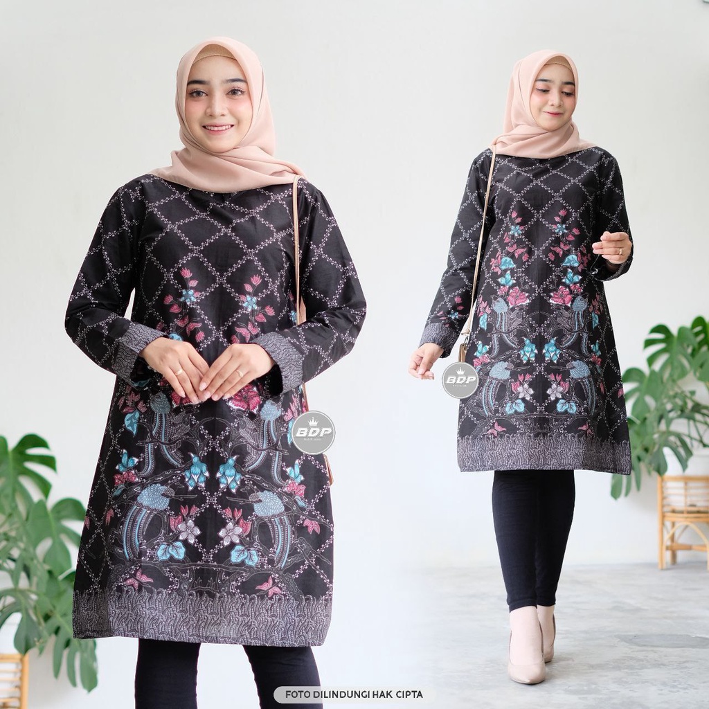 Baju Batik Wanita Modern Tunik Batik Wanita Atasan Batik Kerja Kantor Wanita