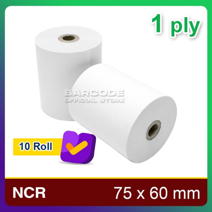

( 1 SLOP ) KERTAS STRUK KASIR HVS NCR 75 X 60 mm 1PLY - HVS NCR 1 PLY DEVINA36