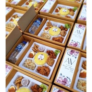 Jual Kotak Hampers Nasi Premium Sekat Tutup Mika Transparan Kotak Catering High Quality Box Nasi