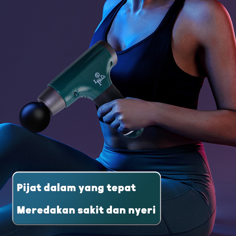 Alat Pijat MASSAGE GUN - DEEP TISSUE MUSCLE MASSAGER GUN / Mini Portable Massager Fascia Gun - Alat Pijat Terapi Getar Otot Rechargeable VERSI Kecil Mewah