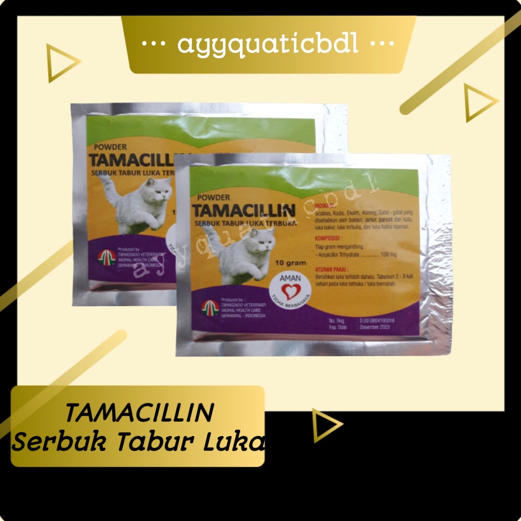 TAMACILLIN Powder / Serbuk Tabur Luka Terbuka Kucing