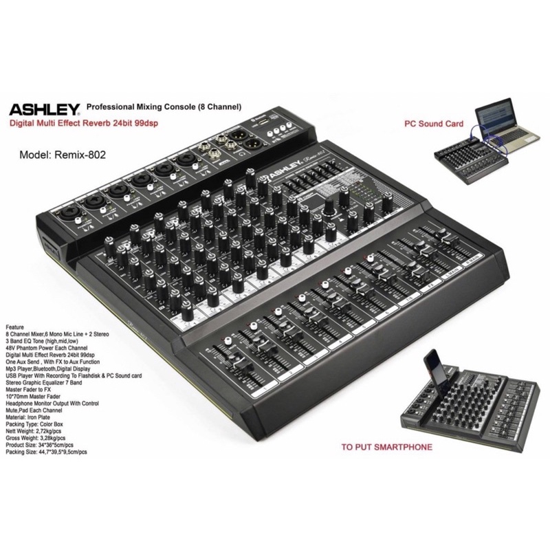MIXER ASHLEY REMIX802 REMIX 802 ORIGINAL(COD) Mixer Ashley Remix 802 Original /Remix802/Mixer Record