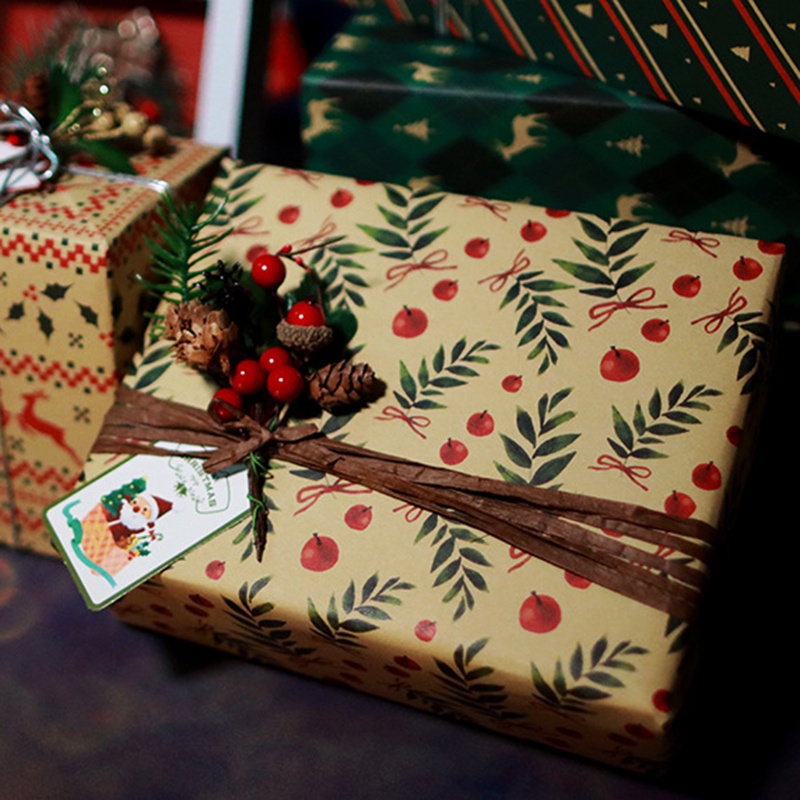 Kertas Pembungkus Kado Natal Motif Snowflake Warna Merah Ukuran 70 / 50cm Untuk Kerajinan Luar