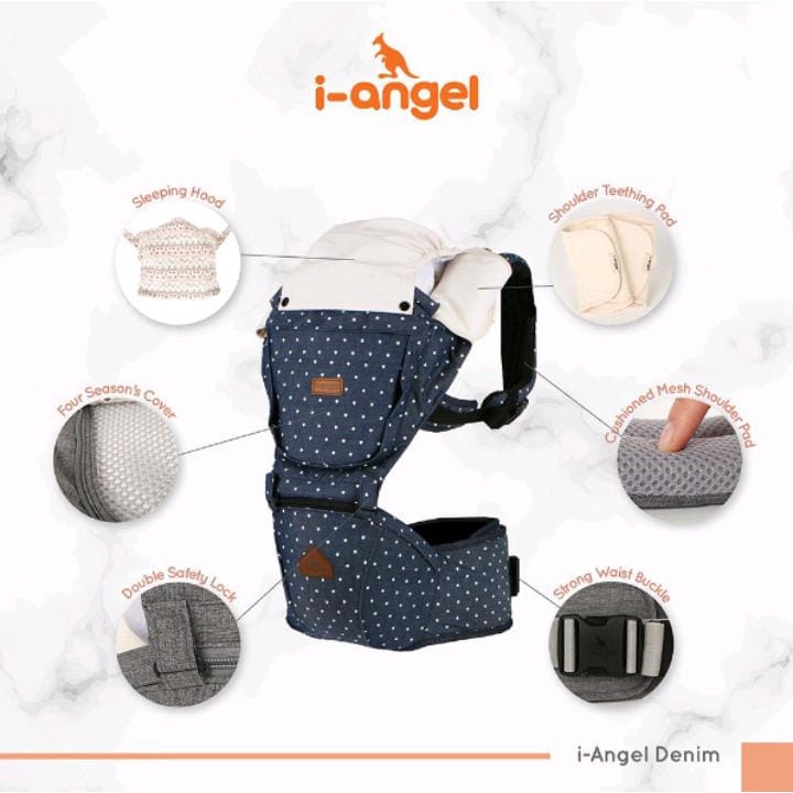 I-ANGEL DENIM STARLIT HIPSEAT CARRIER / GENDONGAN