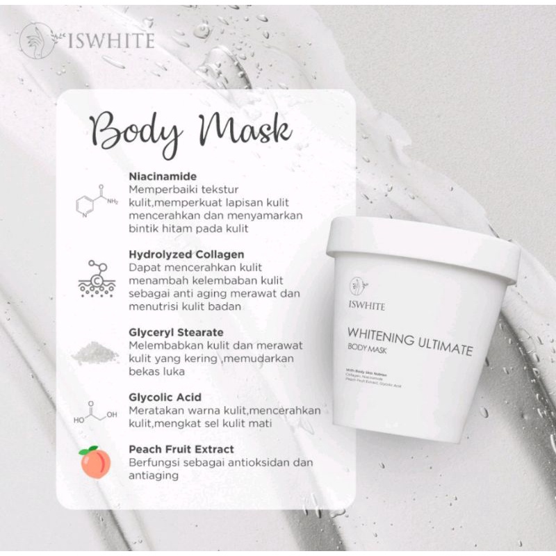 Jual iswhite whitening ultimate body mask Shopee Indonesia