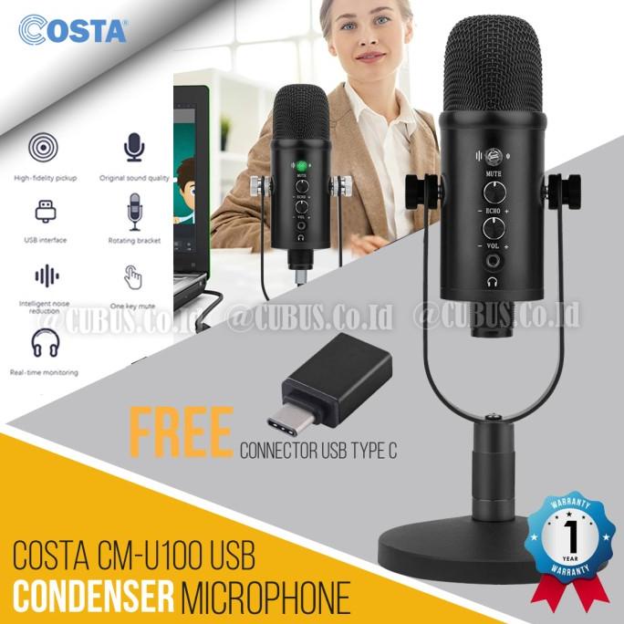 COSTA CM-U100 Microphone USB professional Condenser Podcast,Vocal