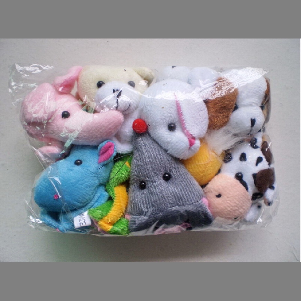 10 Pcs Mainan Boneka Jari Bentuk Kartun Hewan Bahan Plush Lembut Untuk Edukasi Bayi