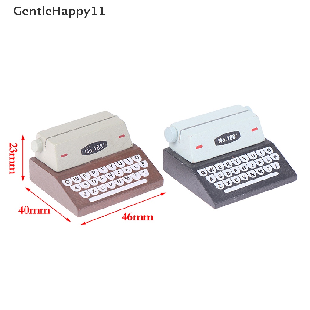 Gentlehappy 1Pc 1: 12rumah Boneka Miniatur Mesin Ketik Kasir Typewriter Model Boneka Dekorasi Mainan id