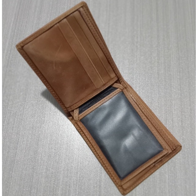 dompet lipat dua bahan kulit asli jenis nafa sweed model lipat biasa horizontal #dompet #dompetpria #dompetcowok