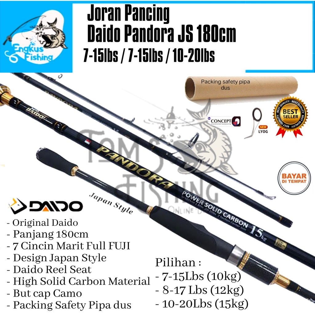 Joran Pancing Daido Pandora JS 180cm Full Fuji (10kg,12kg &amp;15kg) Japan Style Murah - Engkus Fishing