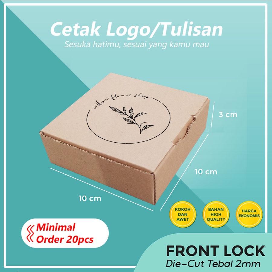 

(+SABLON) Kardus Packing Custom Uk. 10x10x5 cm / Dus Packaging Online Shop Bebas Desain / Kardus Gift Box Souvenir Aksesoris Murah