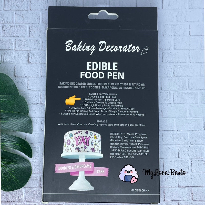 

H7Y 10 Pcs - Edible Food Pen Untuk Makanan Kue Roti Cookiee Baking Decoration Pulpen Dekorasi