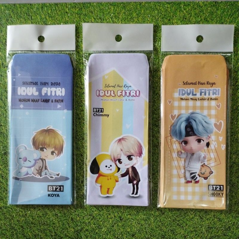 

ISI 10 (SERI BT21) AMPLOP LEBARAN PANJANG. FREE DOUBLE TAPE DISETIAP AMPLOP. TEBAL 120GSM