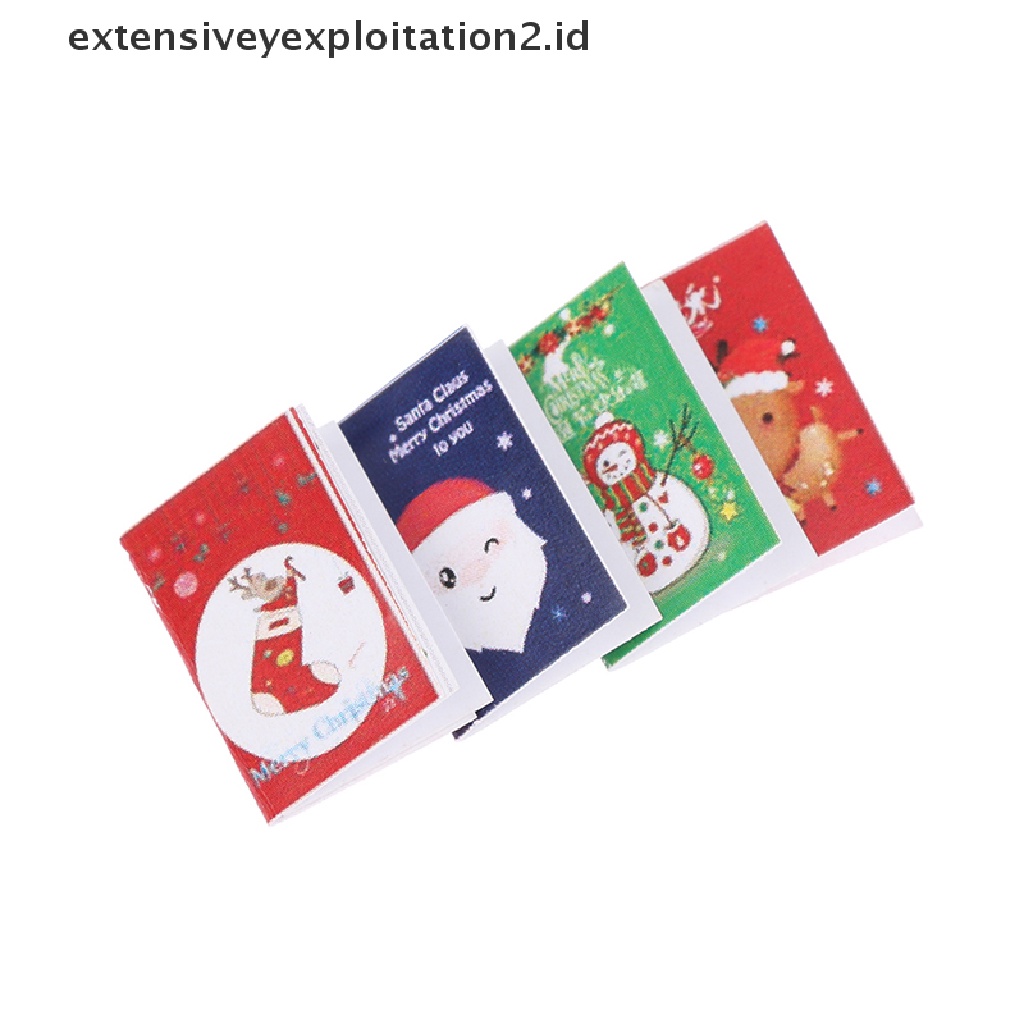 5pcs / Set Mainan Miniatur Kartu Natal Skala 1: 12 Untuk Aksesoris Rumah Boneka