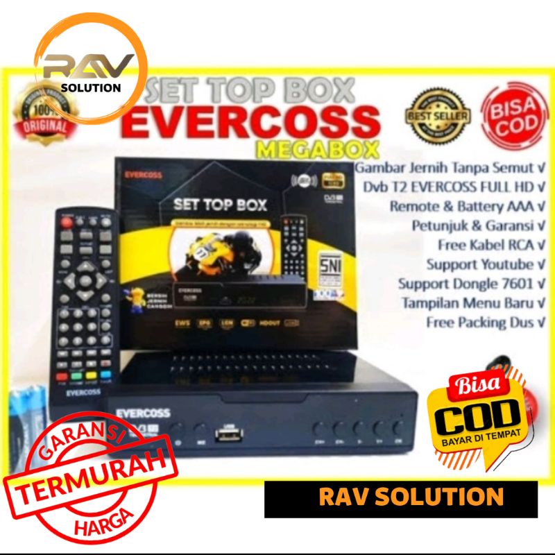 SET TOP BOX EVERCOS MEGABOX STOK TERAKHIR CUMAN 5 PCS