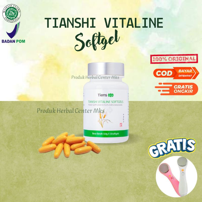Vitaline Tiens Suplemen Pemutih Kulit Alami Herbal untuk kerutan Strechmark Flek Hitam jerawat
