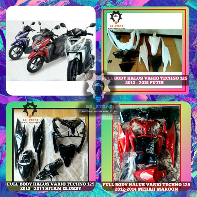 FULL BODY HALUS  VARIO TECHNO 125 2012 2013 2014 HITAM PUTIH MAROON | BODY HALUS  FULL VARIO 125  BOHLAM OLD 2012 2013 2014 | FULL BODY HONDA VARIO 125 2012 2013 2014 | FULL BODY VARIO 125 OLD |  MERK WIN