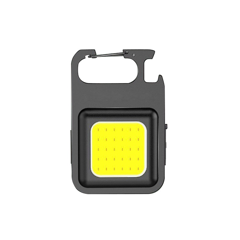 Lampu Gantungan Kunci COB Isi Ulang USB Multifungsi Cahaya/Lampu Darurat Senter Camping Outdoor Magnet Kuat Dengan Pembuka Botol