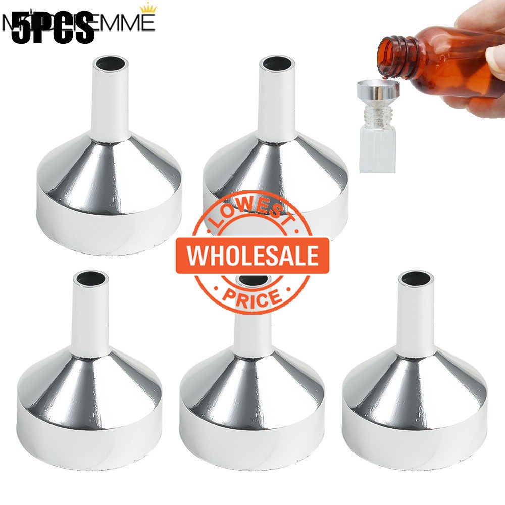 5 PCS Corong Dispenser Minyak Esensial Parfum Alkohol Susu Kecap Wine Bahan Aluminum Untuk Dapur Kafe Lab