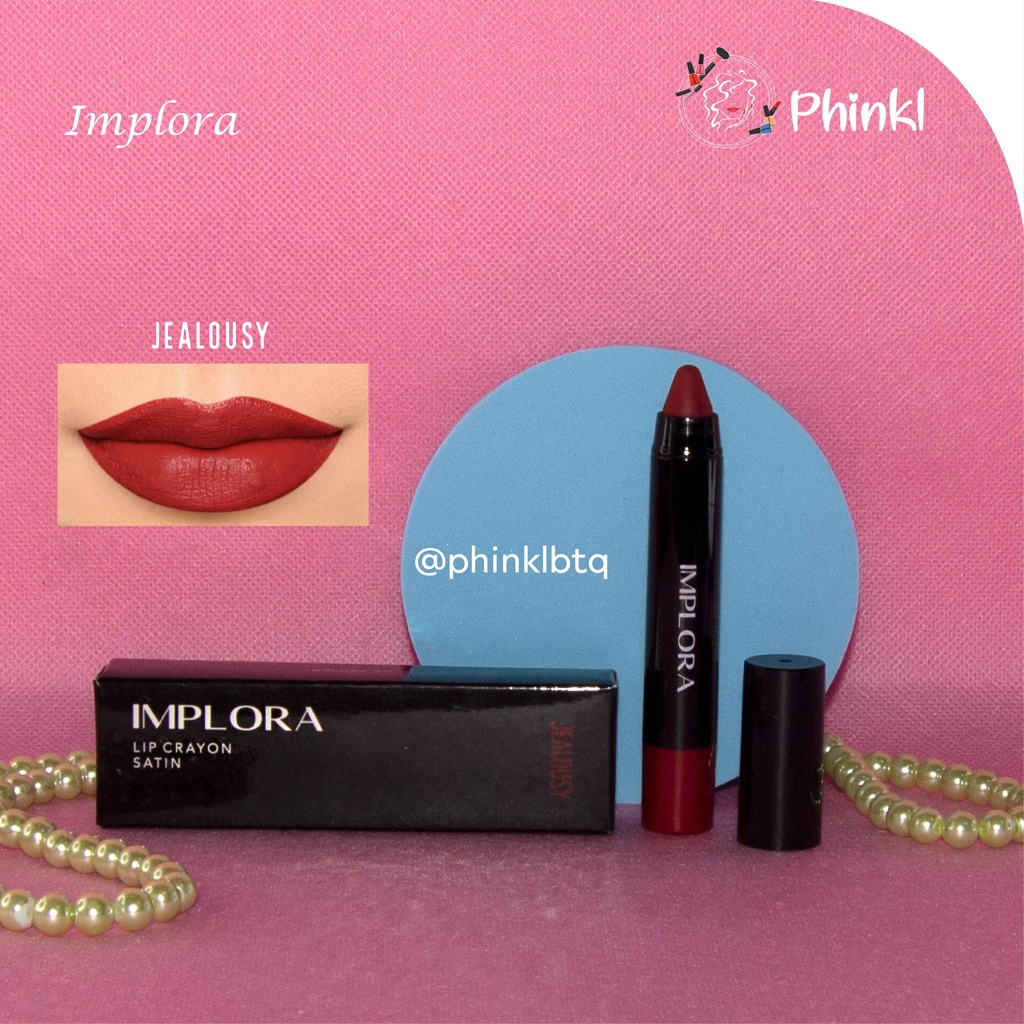 `ღ´ PHINKL `ღ´ IMPLORA LIP CRAYON lipstick mattee bentuk unik bisa untuk ombre lips