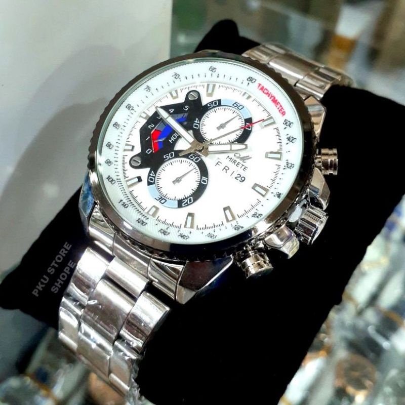 Jam Tangan Pria Mirete Ori Strap Rantai Original Analog Quarsa Sporty Import | Realpic Sesuai Foto READY stok | Jam Tangan Pria Anti Air |  Jam Tangan Cowok Water Resistant | Free Box | Jam Tangan Import Cowok | Jam Tangan Kasual Mirete Fitur Tanggal Hari