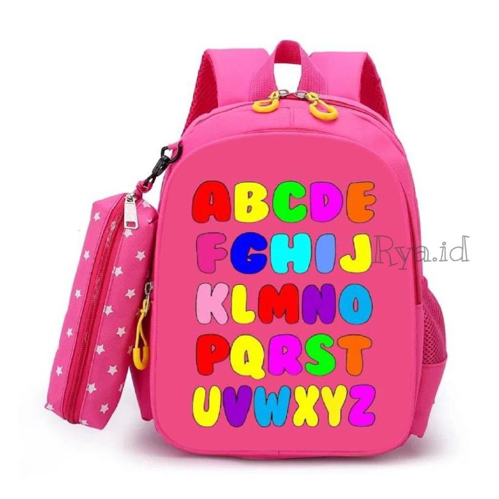 Rya.id / SALE !! Tas Ransel Sekolah Anak Perempuan Terbaru 2022 Motif Abjad Cocok Untuk Edukasi Ransel Sekolah Anak Perempuan Laki Laki Tk SD Ngaji Tas Ransel Anak Serba Guna