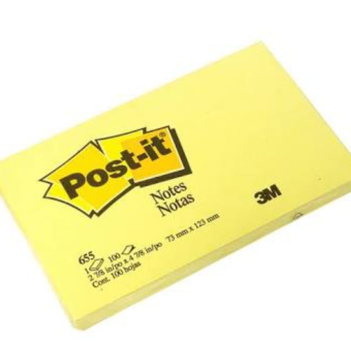 

STICKY NOTES MEMO TEMPEL POST IT 3M 655 ( 70 X 120 ) KUNING YELLOW SERIES ISI 100