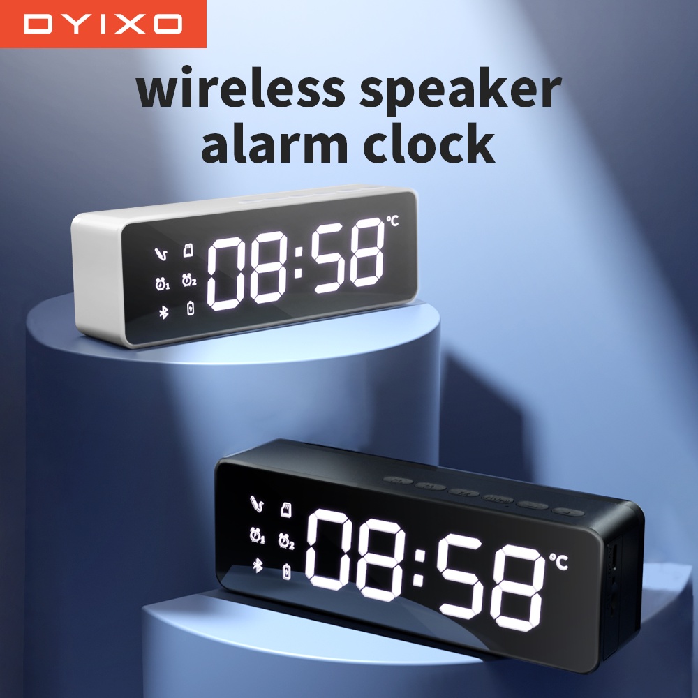 【COD】 DYIXO Speaker Bluetooth Nirkabel dengan Tampilan LED Super Volume Stereo Jam Alarm Speaker Portabel