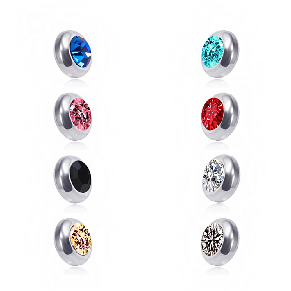 Anting Stud Magnetik Hias Berlian Bahan Stainless Steel Untuk Unisex