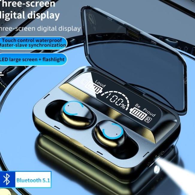 F9 Headset Bluetooth 5.0 Earphone Wireless TWS 9D Stereo Sentuhan - F9-47 3000MAH