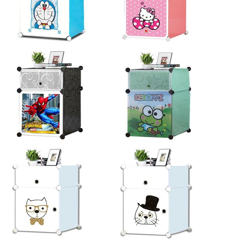 Lemari Plastik Portable Mini 2 Susun Import Karakter Doraemon