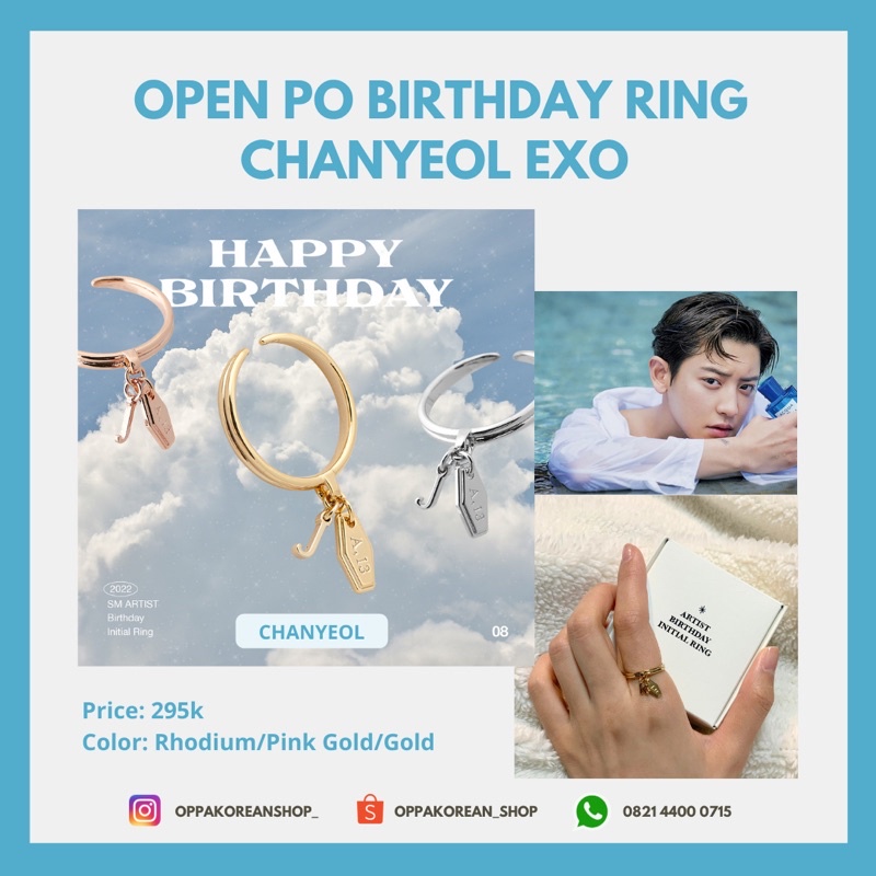 [OPEN PO] INITIAL BIRTHDAY RING SM ARTIST CHANYEOL EXO