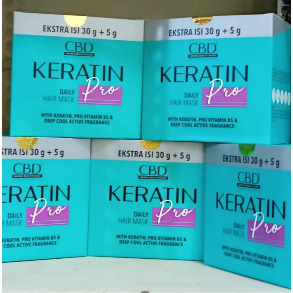 CBD Professionel Keratin Pro Daily Hair Mask Sachet 30gr+5gr 1 Box isi 12 Sachet Masker Rambut