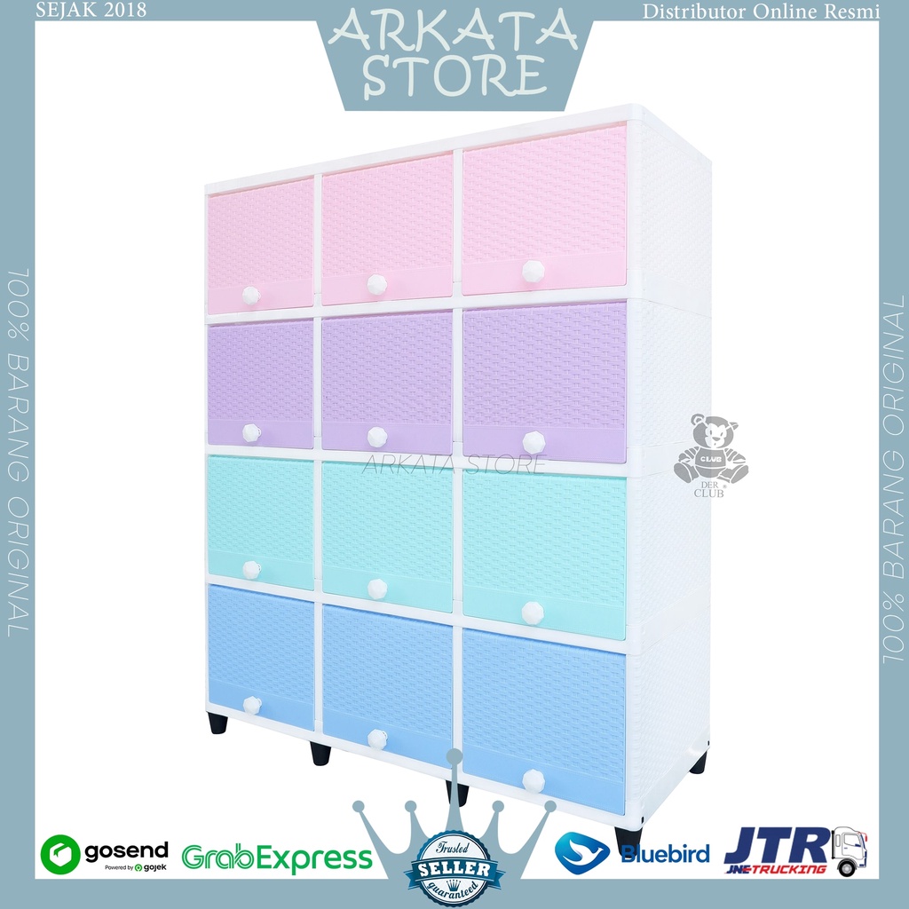 TRIPLE CLUB FLIP 4S ( 12 PINTU) - Lemari plastik Club Flip Triple Susun 4 Lemari Serbaguna Slide