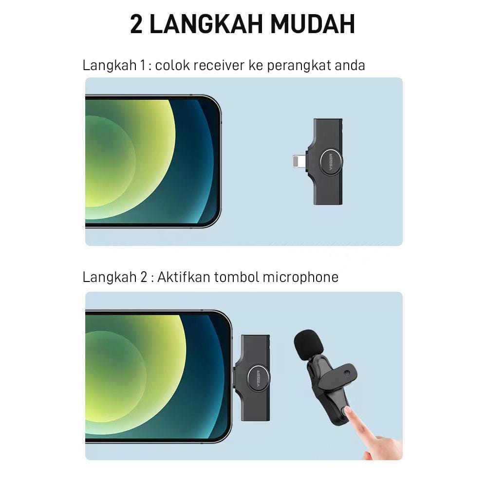 Mic Clip On Mini Microphone Wireless / Mic Hp Vlog KT-10pro