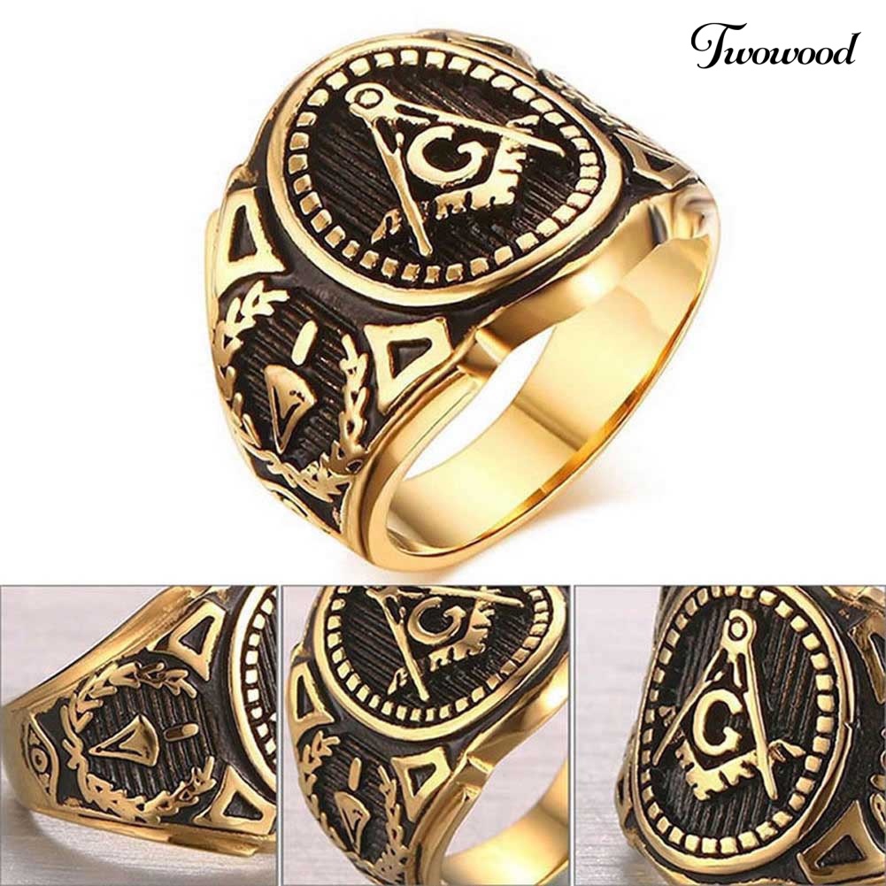 Cincin Bahan Alloy Gaya Vintage Punk Untuk Pria