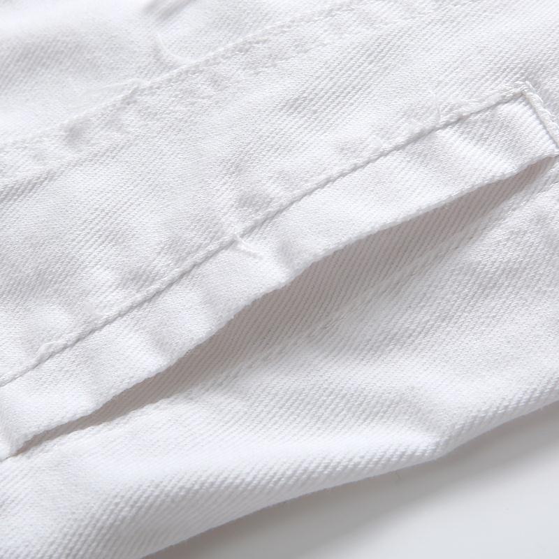 Rompi Tanpa Lengan Rompi Denim Pria Slim Fit Besar Rompi  Korea    Putih  Rompi Pria fashion