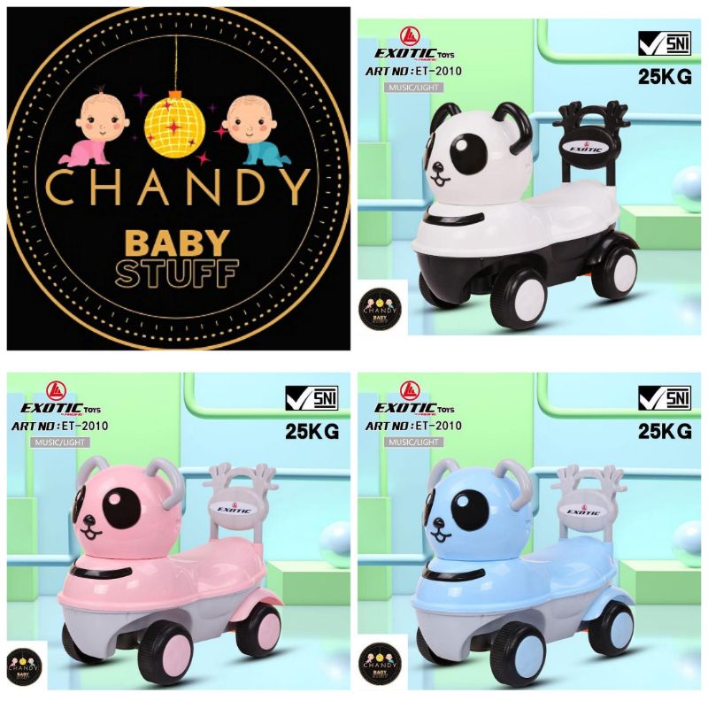 EXOTIC MAINAN ANAK MOBIL MOBILAN DORONG RIDE ON PANDA ET2010 BEBEK ET2009
