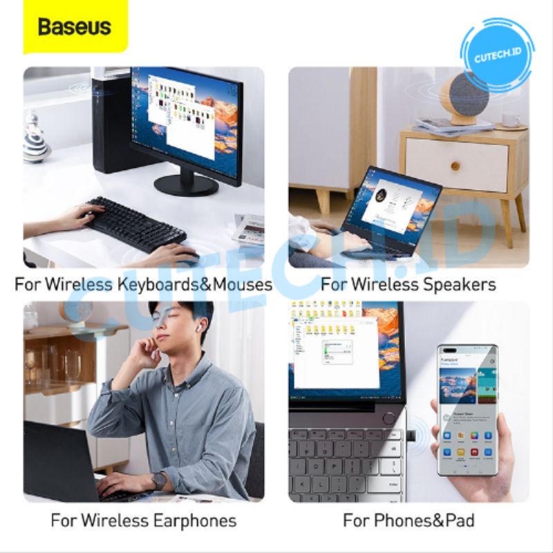 BASEUS MINI USB BLUETOOTH DONGLE WIRELESS ADAPTOR / ADAPTER V5.0