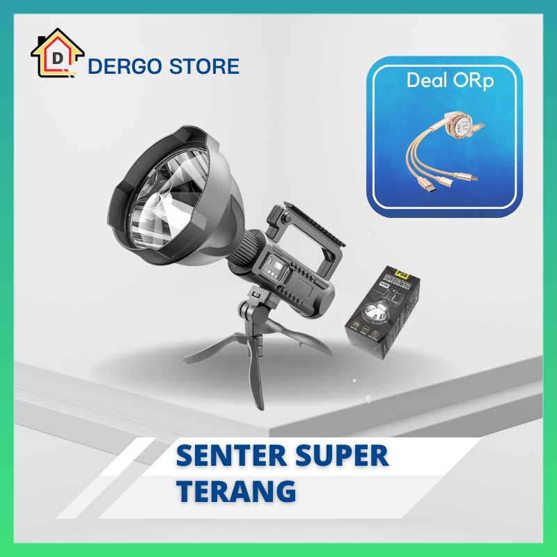[FREE GIFT] Senter Super Terang X2000 QL953, Lampu LED Multi-fungsi, Senter Tahan Air 45W yang Dapat