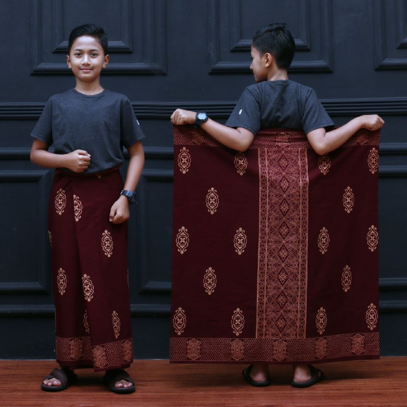 Sarung Anak Untuk Usia SMP Sarung Batik anak Motiv Sarwon Bahan Katun Lembut Adem Di Pakai