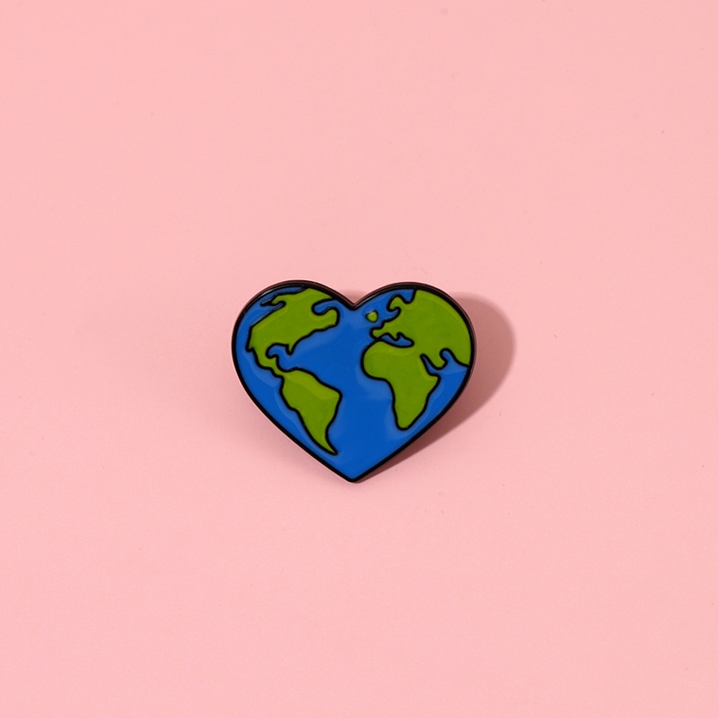 Bros Pin Desain Kartun Love The Earth Untuk Aksesoris Pakaian